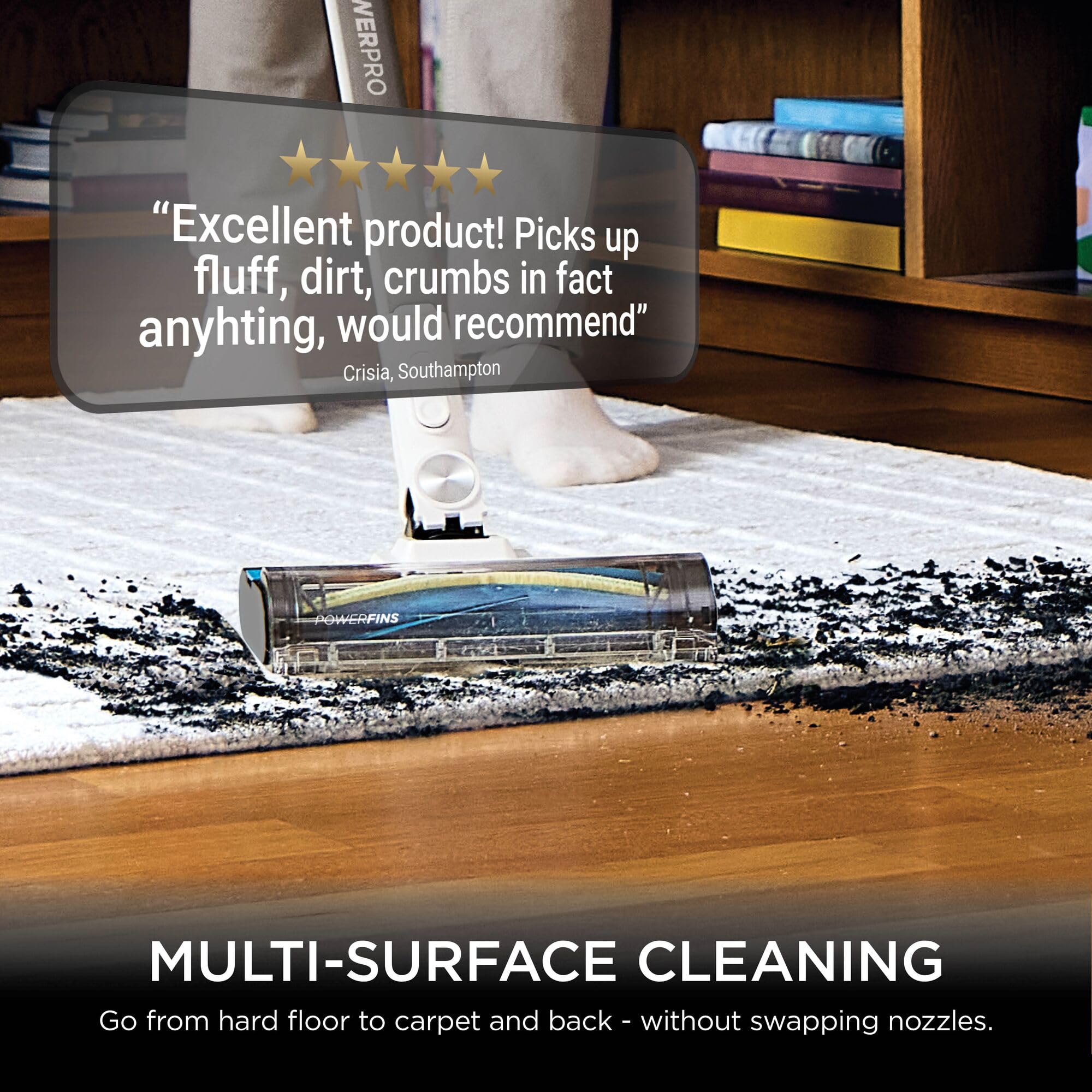 Shark PowerPro Pet Cordless Stick Vacuum Cleaner, Lightweight, Floor Detect Technology, Anti-Hair Wrap Technology