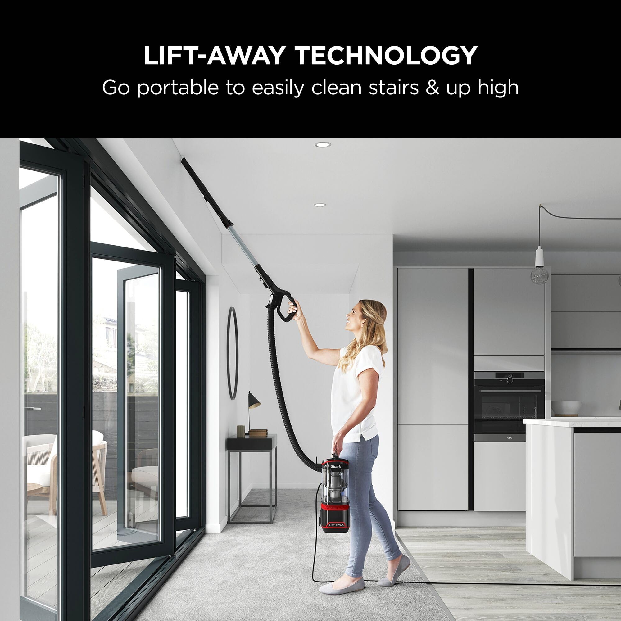 Shark Corded Upright Vacuum Cleaner 1.1L with Lift-Away Technology, Pet Model, LED Headlights, Anti-Allergen, 8m Cord, 750W, Pet